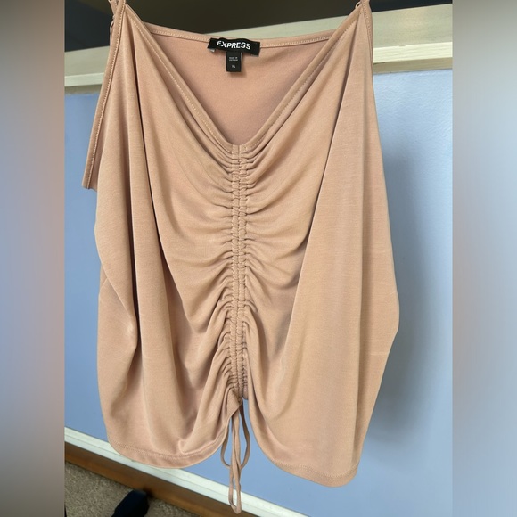 Express Light Pink Ruched Tank Top - Picture 2 of 7